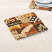Dessous-de-verre En Papier Patchwork Moderne Cosy (Incliné)
