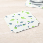 Dessous-de-verre En Papier Pattern Blue & Green Leaves (Incliné)