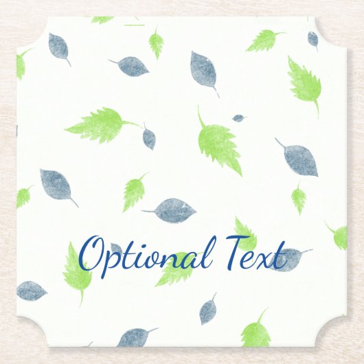 Dessous-de-verre En Papier Pattern Blue & Green Leaves (Devant)