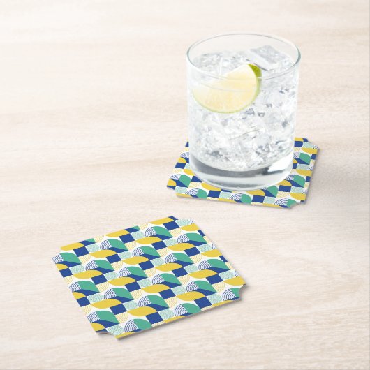 Dessous-de-verre En Papier Patters bleus (En situation)