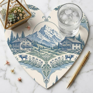 Dessous-de-verre En Papier Pâturages de vaches de campagne des Alpes roulante