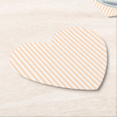 Dessous-de-verre En Papier Pêche Pâle Angélique Corail & Rayure Blanche (Incliné)