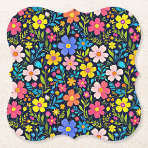Dessous-de-verre En Papier Peinture numérique florale motif fleurs