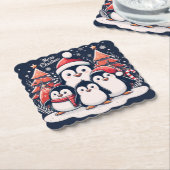 Dessous-de-verre En Papier Penguin de Noël par Rp (Incliné)