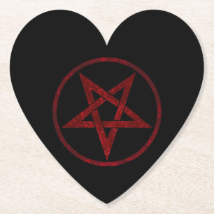 Dessous-de-verre En Papier Pentagramme du Diable Rouge