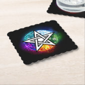 Dessous-de-verre En Papier pentagramme du Wiccan (Incliné)