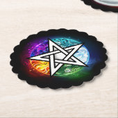 Dessous-de-verre En Papier pentagramme du Wiccan (Incliné)