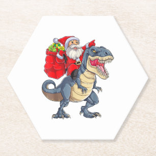 Dessous-de-verre En Papier Père Noël équitation Dinosaur T rex Christmas Boys