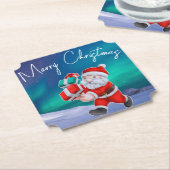 Dessous-de-verre En Papier Père Noël est en route Northern Lights Christmas (Incliné)