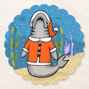 Dessous-de-verre En Papier Père Noël Shark