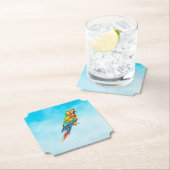 Dessous-de-verre En Papier Perroquet (En situation)