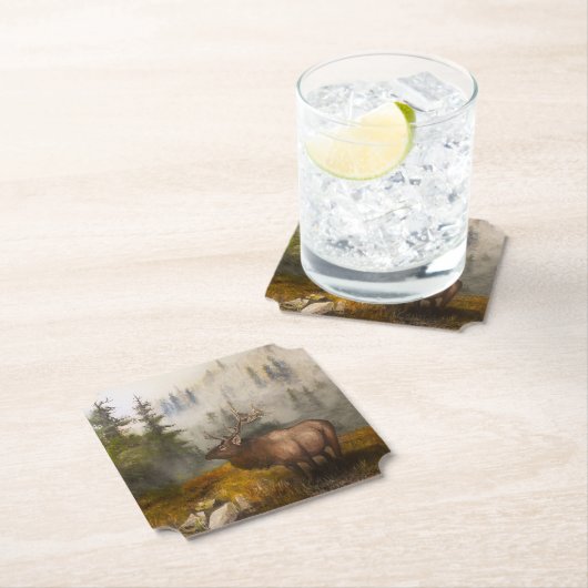 Dessous-de-verre En Papier "Perseverance The Elk" (En situation)