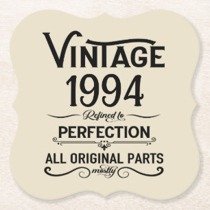 Dessous-de-verre En Papier Personnalisé Trente vintage 30e anniversaire