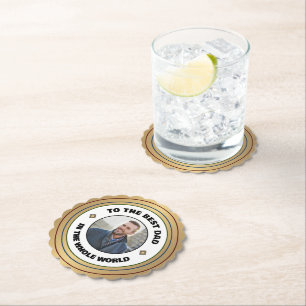 Dessous-de-verre En Papier Personnaliser photo de meilleur père personnalisé