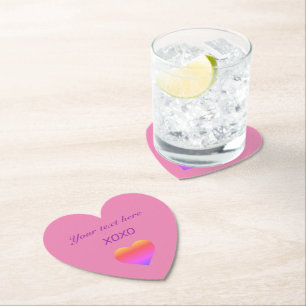 Dessous-de-verre En Papier Personnaliser XOXO HEART