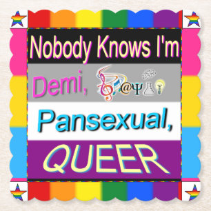 Dessous-de-verre En Papier Personne ne sait que je suis demi Sapio pansexuel