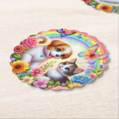 Dessous-de-verre En Papier Petit chiot/chiot/chaton (Incliné)