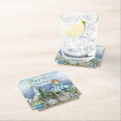 Dessous-de-verre En Papier Petite ville provinciale Zadonsk aquarelle (En situation)