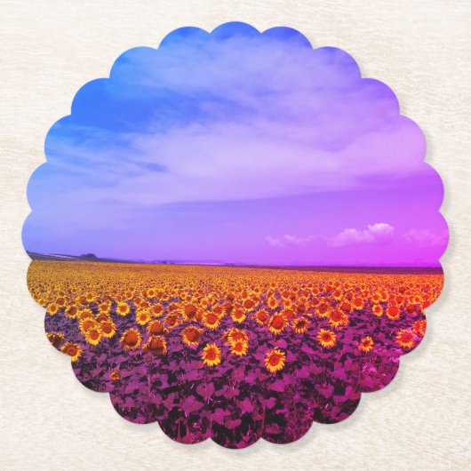 Dessous-de-verre En Papier Photo artistique Fleurs de soleil (Devant)