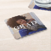 Dessous-de-verre En Papier Photo et nom de l'étudiant (Incliné)