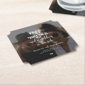 Dessous-de-verre En Papier Photo moderne sans boissons mariage enregistrer la (Incliné)