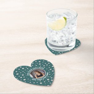 Dessous-de-verre En Papier Photo personnalisé avec Cercles de Perles sur Fond