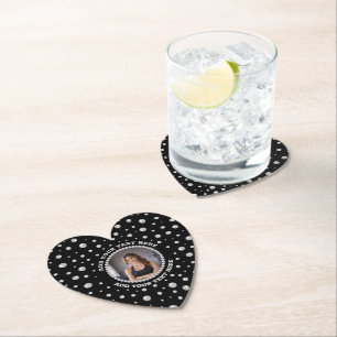 Dessous-de-verre En Papier Photo personnalisé avec Cercles de Perles sur Fond