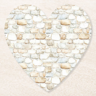 Dessous-de-verre En Papier Pierres Fausse Grises Blanc Crème