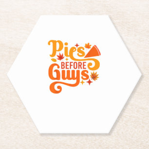 Dessous-de-verre En Papier Pies avant les gars Chemise drôle Thanksgiving fem