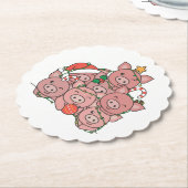 Dessous-de-verre En Papier Pig Christmas Tree Funny Animal Christmas (Incliné)