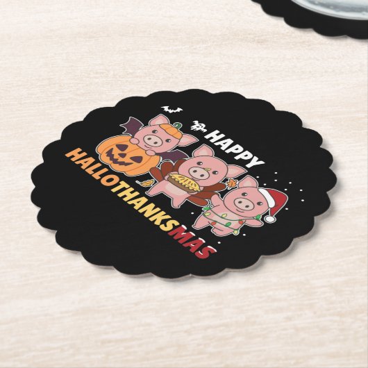 Dessous-de-verre En Papier Pig de Christmas (Incliné)