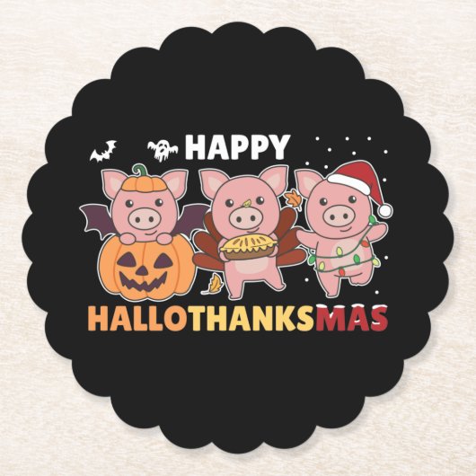 Dessous-de-verre En Papier Pig de Christmas (Devant)