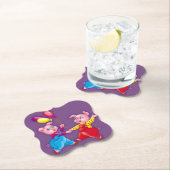 Dessous-de-verre En Papier piglet rose joyeux (En situation)