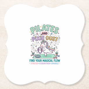 Dessous-de-verre En Papier Pilates de licorne et poussière de pixie typograph