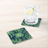 Dessous-de-verre En Papier Pince Monogramme Monstera Palm Leaf (En situation)