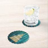 Dessous-de-verre En Papier Pine Green Tinsel Gold (En situation)