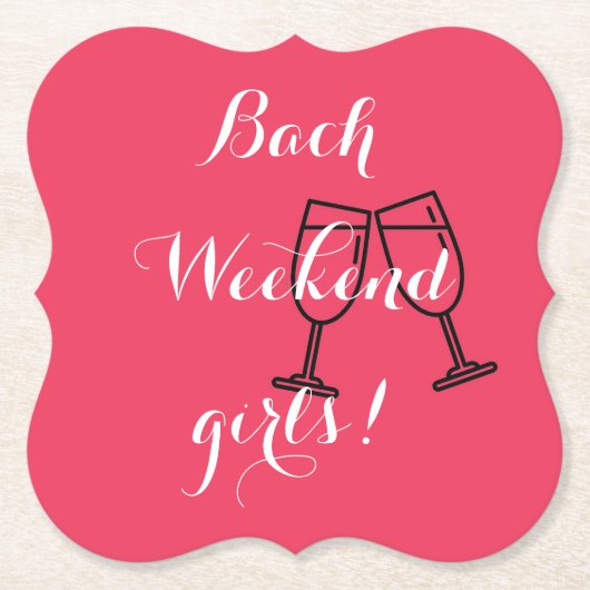 Dessous-de-verre En Papier pink bachelorette (Devant)