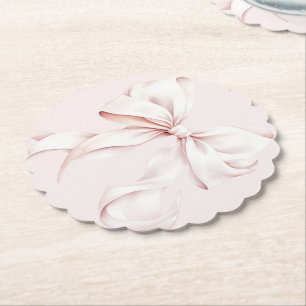 Dessous-de-verre En Papier Pink Bow Elle noue le noeud