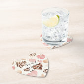Dessous-de-verre En Papier Pink Cream Animal Hearts Gold Sparkle Birthday (En situation)