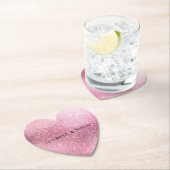 Dessous-de-verre En Papier Pink Glitzy Sparkle personnalisé (En situation)