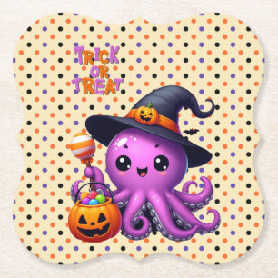 Dessous-de-verre En Papier Pique ou traitement Halloween à la pieuvre