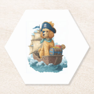 Dessous-de-verre En Papier Pirate Poodle � Drôle chien de mer