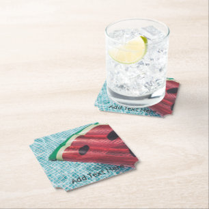 Dessous-de-verre En Papier Piscine de pastèque Flotte dans la piscine