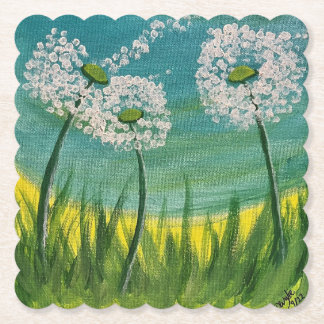 Dessous-de-verre En Papier Pissenlits - Peinture originale