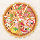 Dessous-de-verre En Papier Pizza (Devant)
