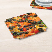 Dessous-de-verre En Papier Pizza aux olives noires (Incliné)