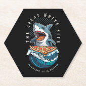 Dessous-de-verre En Papier Pizza pour manger des requins | Le Grand Bite Blan (Devant)