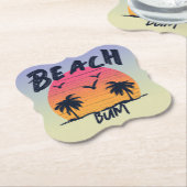 Dessous-de-verre En Papier Plage/littoral/tropical/hawaïen (Incliné)