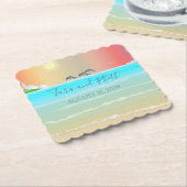 Dessous-de-verre En Papier Plage Thème Personnalisé Dragons Dauphins (Incliné)