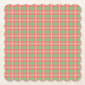 Dessous-de-verre En Papier Plaid à base rouge de Noël (Devant)